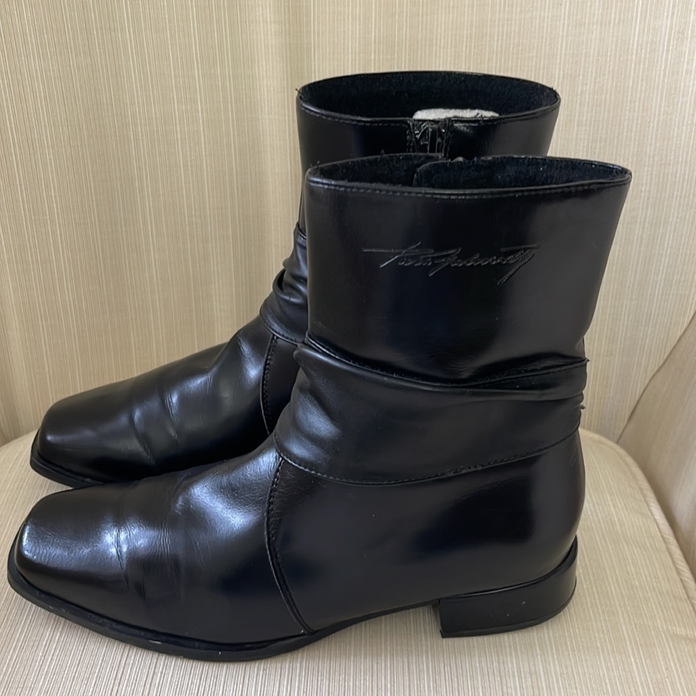 Black leather boots made in Finland - Picture 3 of 6